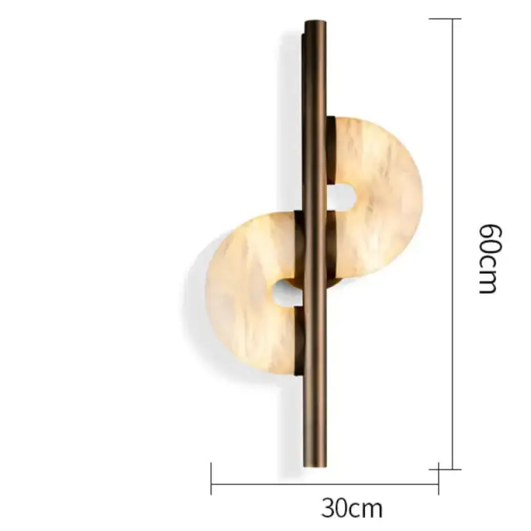 Modern Alabaster Wall Sconce – Brass Frame for Bedroom & Living Room - Sconces