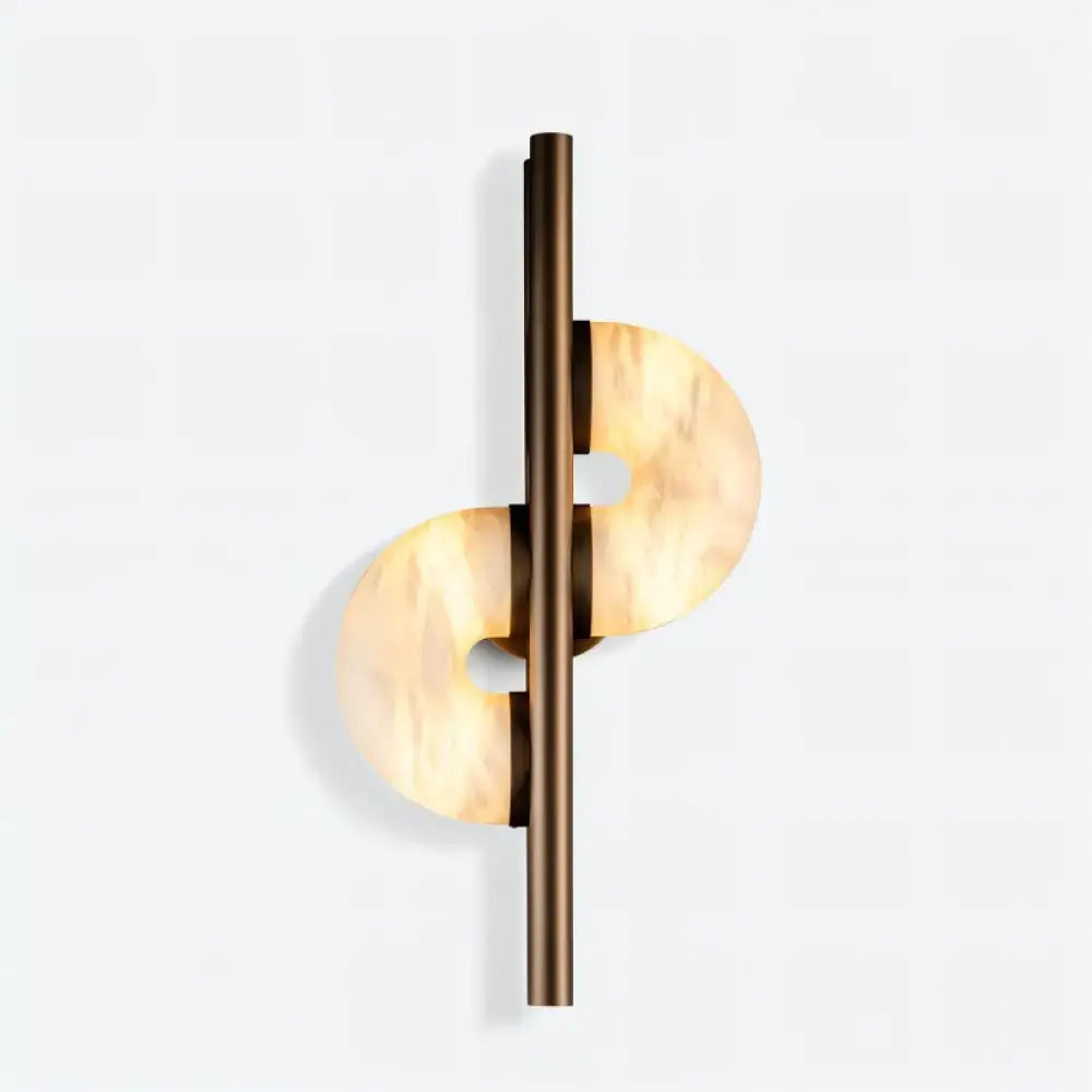 Modern Alabaster Wall Sconce – Brass Frame for Bedroom & Living Room - Sconces