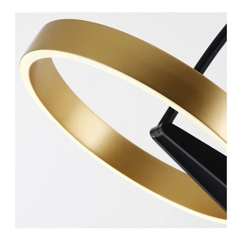 Modern Arc Floor Lamp with Golden Ring Led Lampshade | Metal 200cm Aluminum Shade