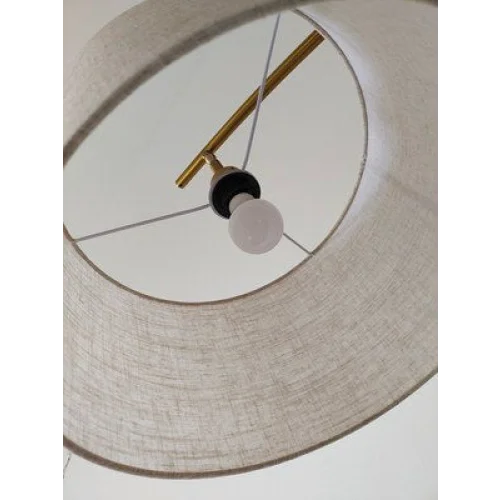 Minimalist Arc Floor Lamp | Living Room Lamps | Metal Base White Fabric Lampshade | Casalola