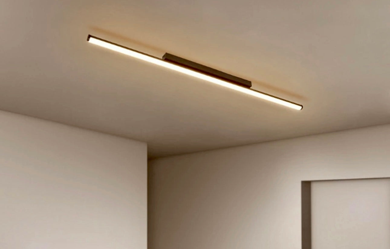 Black Led Bar Flush Mount Ceiling Light | Modern Lamps for Kitchen Dining Room Bedroom - Mounts
