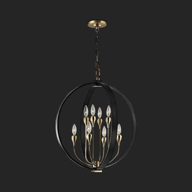 Modern Orb Candelabra Chandelier with Brass and Iron – Statement Lighting for Dining Room or Entryway - Pendant Lamps