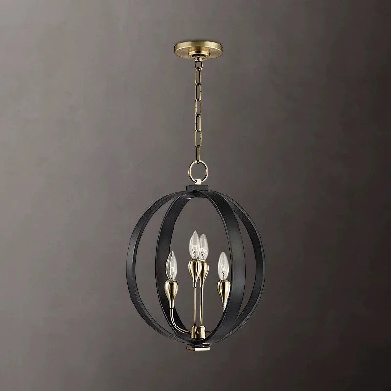 Modern Orb Candelabra Chandelier with Brass and Iron – Statement Lighting for Dining Room or Entryway Casalolalights