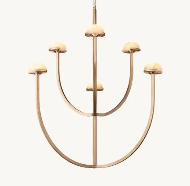Copper and Alabaster Chandelier for Living Room or Dining | Casalola Lights - Chandeliers