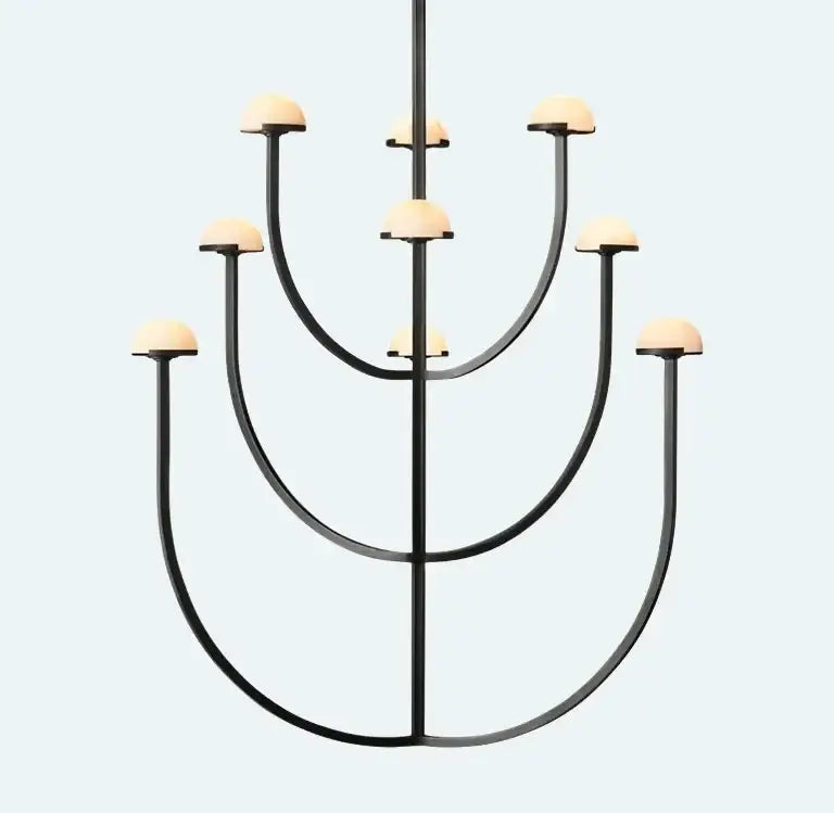 Copper and Alabaster Chandelier for Living Room or Dining | Casalola Lights - Chandeliers