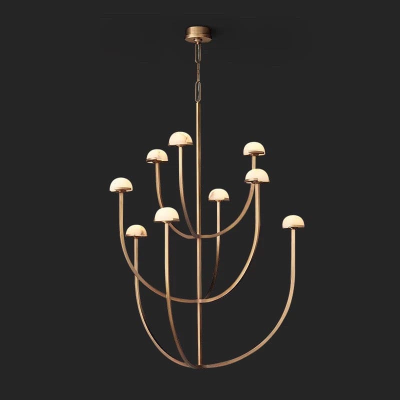 Copper and Alabaster Chandelier for Living Room or Dining | Casalola Lights - Chandeliers