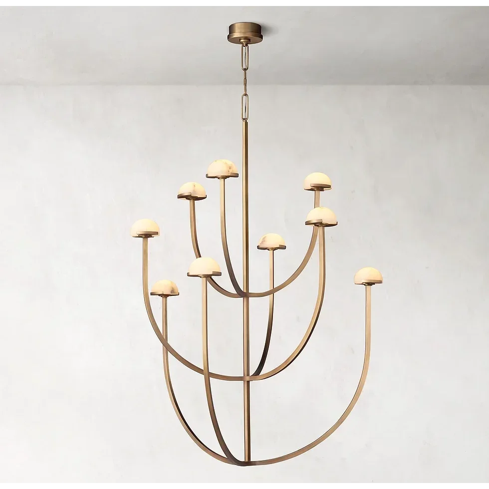 Copper and Alabaster Chandelier for Living Room or Dining | Casalola Lights