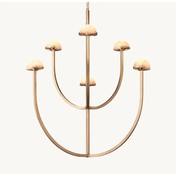 Copper and Alabaster Chandelier for Living Room or Dining | Casalola Lights
