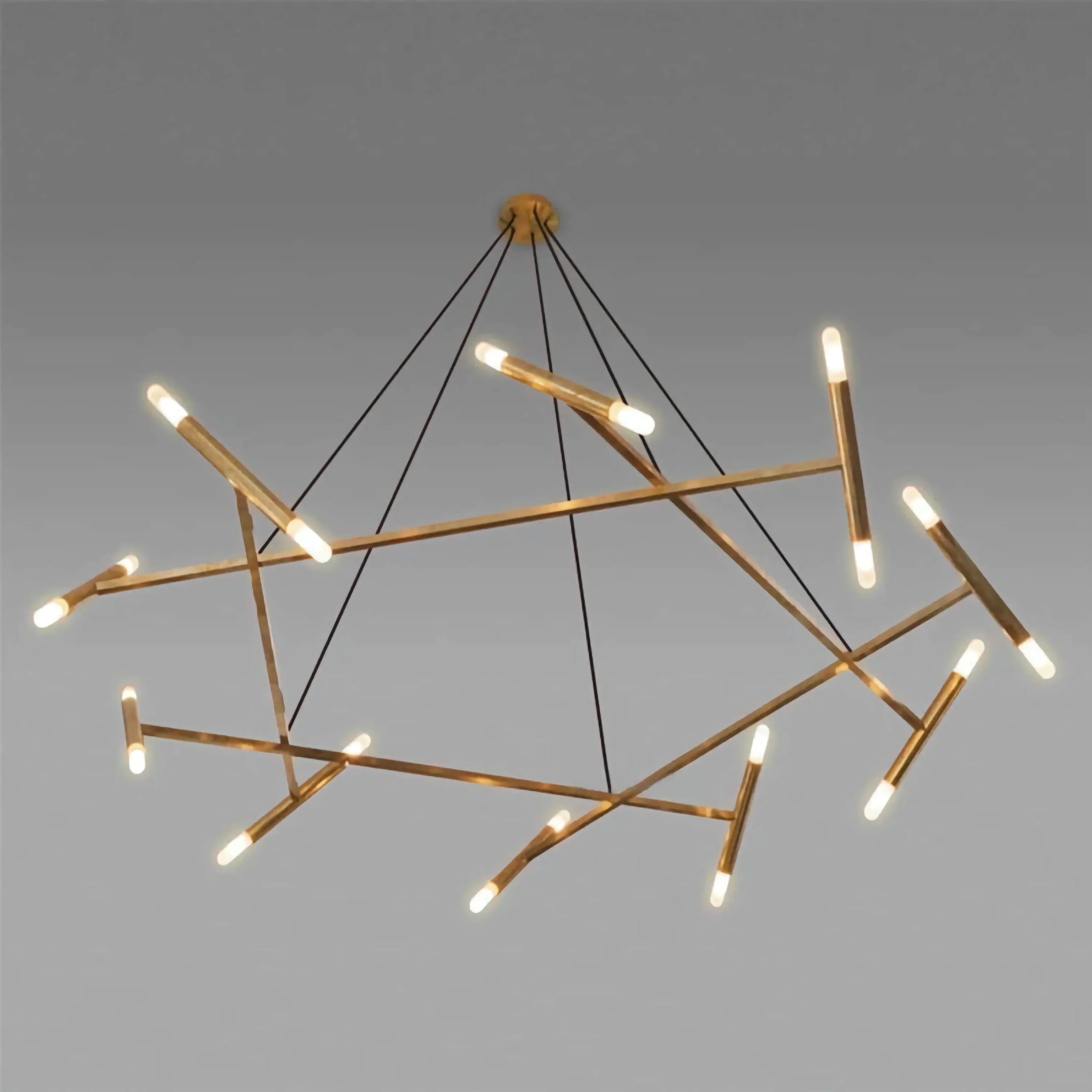 Modern Linear Led Chandelier in Gold Aluminum | Luxury Minimalist Ceiling Light for Dining Room & Kitchen Island