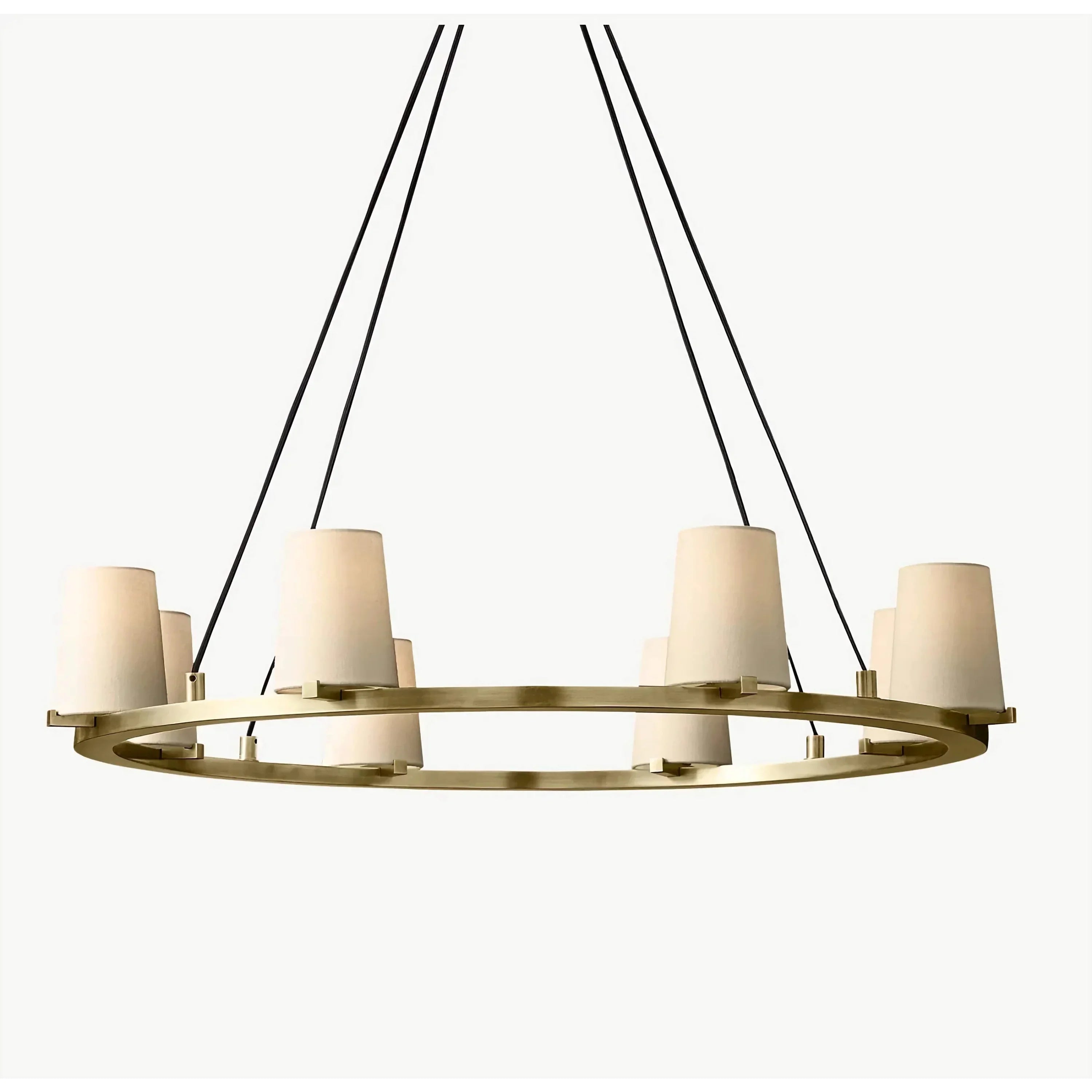 Modern Brass Candelabra Ring Chandelier for Dining Room or Foyer
