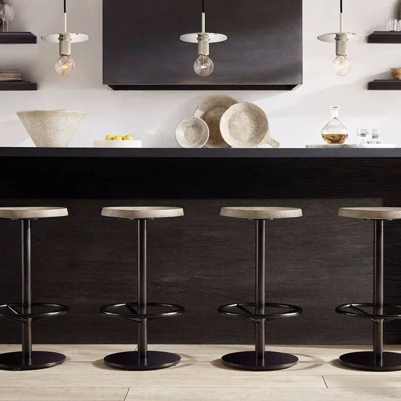 Modern Brass Disc Pendant Light – Minimalist Iron Ceiling Fixture for Dining Room or Kitchen