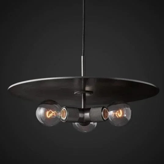 Modern Brass Disc Pendant Light – Minimalist Iron Ceiling Fixture for Dining Room or Kitchen