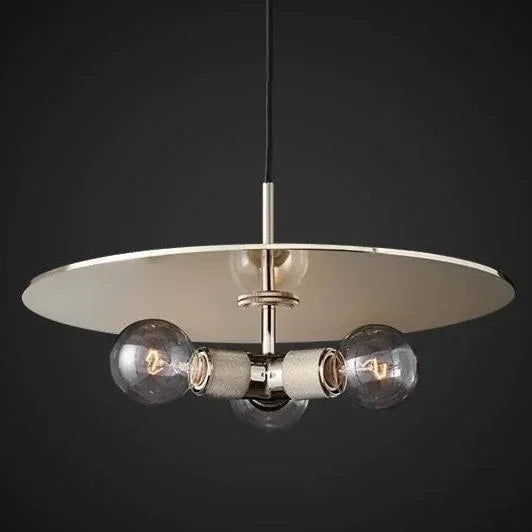 Modern Brass Disc Pendant Light – Minimalist Iron Ceiling Fixture for Dining Room or Kitchen