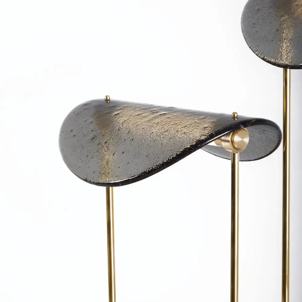 Modern brass glass table lamp full view