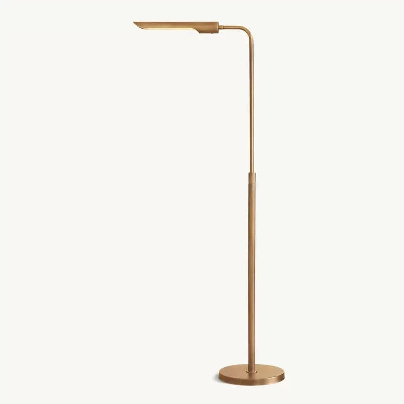 Modern Brass Floor Lamp for Living Room – Slim Led Lighting Bedrooms Corners and Contemporary Home Interiors