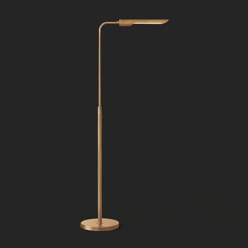 Modern Brass Floor Lamp for Living Room – Slim Led Lighting Bedrooms Corners and Contemporary Home Interiors
