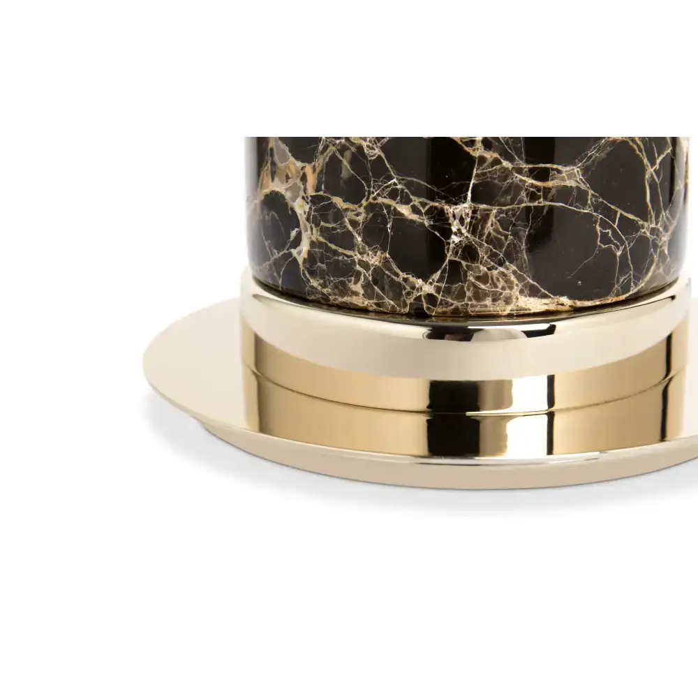 Modern Brass & Marble Table Lamp | Sculptural Glass Lighting - Lamps