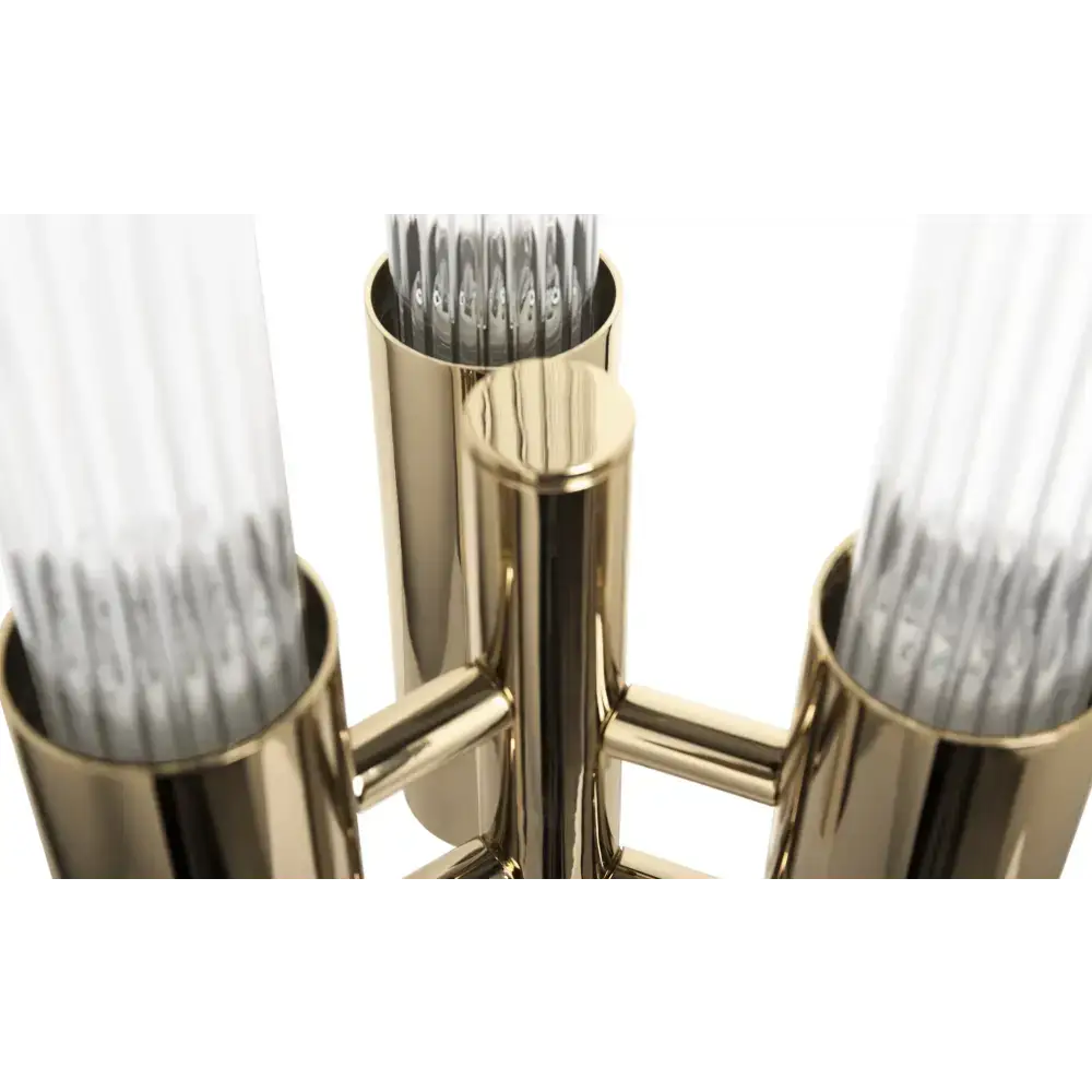 Modern Brass & Marble Table Lamp | Sculptural Glass Lighting - Lamps