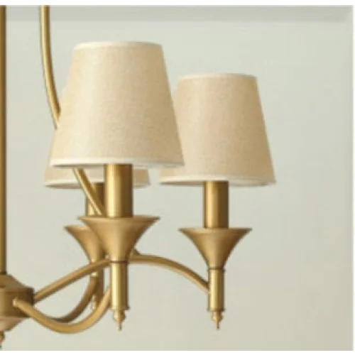 Chandelier with Fabric White Lampshade | Candelabra for Living Room Bedroom | Casalola
