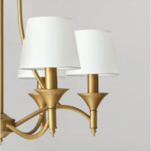 Chandelier with Fabric White Lampshade | Candelabra for Living Room Bedroom | Casalola
