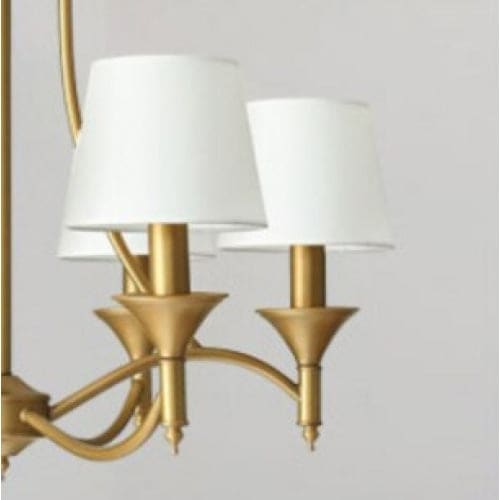 Chandelier with Fabric White Lampshade | Candelabra for Living Room Bedroom | Casalola - Chandeliers
