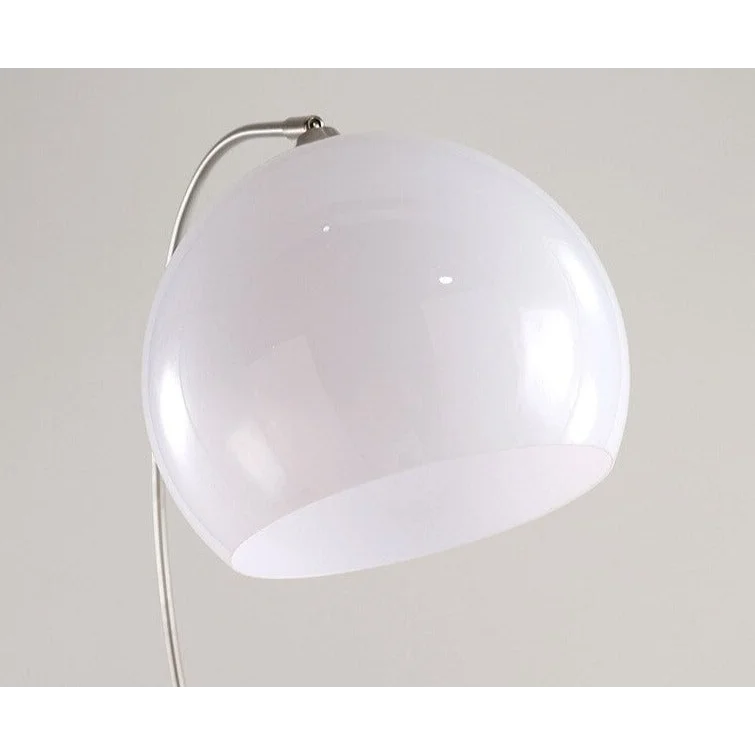 Arc Floor Lamp | Orange or White Glass Lampshade Silver Body Living Room Corner Lamps| Casalolalights Luxury Lamps