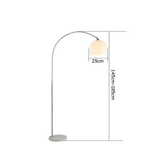 Arc Floor Lamp | Orange or White Glass Lampshade Silver Body Living Room Corner Lamps| Casalolalights Luxury Lamps
