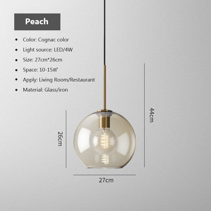 Modern Pendant Lighting | 1-light Glass Lamp | Kitchen Dining Room | Casalola - Lamps