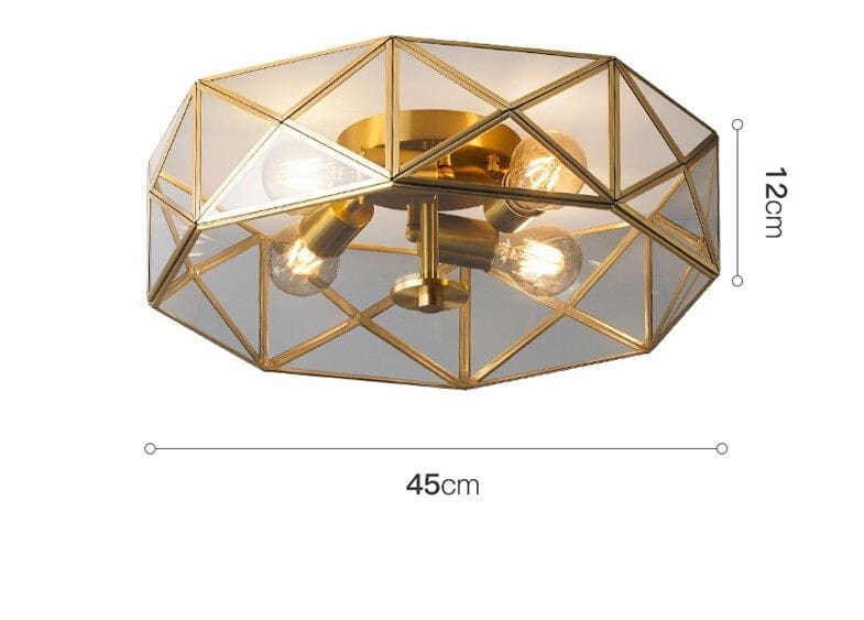 Copper 4-lights Flush Mount Ceiling Light Fixtures | Low Living Room Bedroom Dining - Mounts