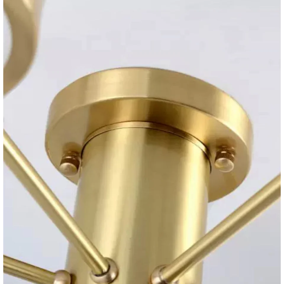 Modern Luxury Copper Semi-flush Mount Ceiling Light for Low Ceilings