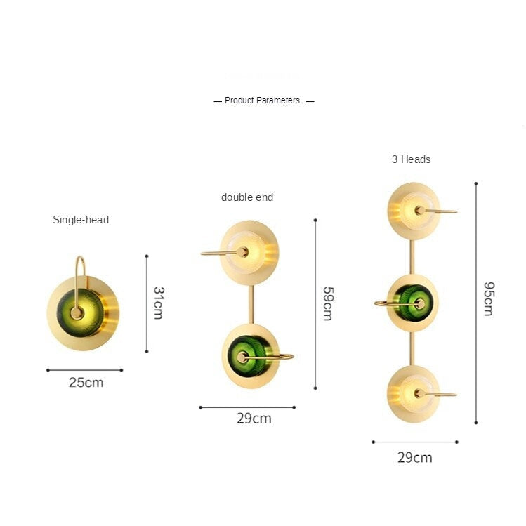 Crystal Green Wall Lamp | Mid-century Modern Lighting Sconces | Casalola