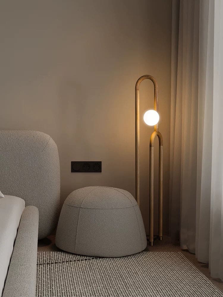 Modern Wood Floor Lamp for Design Living Room in Japandi Contemporary Style - Lamps