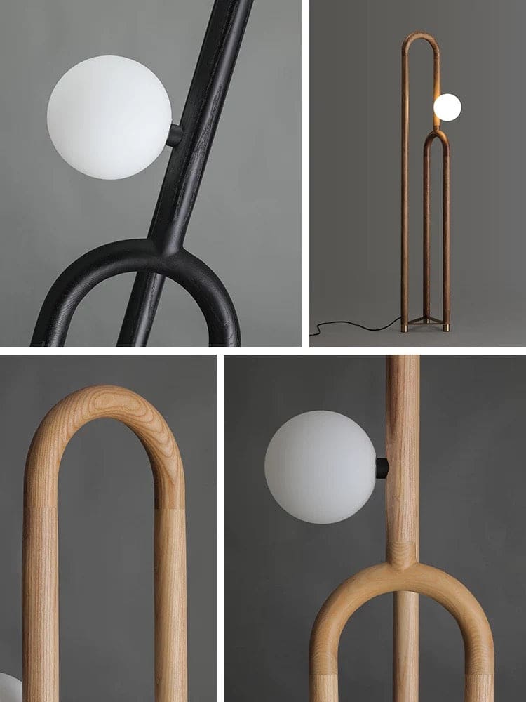 Modern Wood Floor Lamp for Design Living Room in Japandi Contemporary Style - Lamps