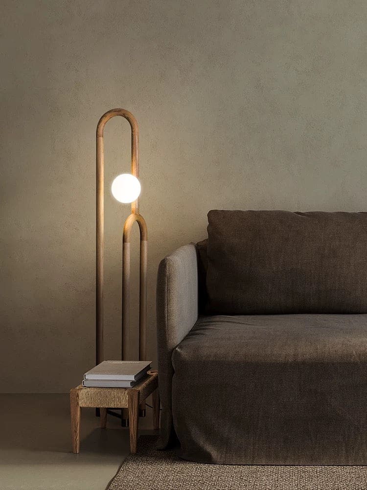 Modern Wood Floor Lamp for Design Living Room in Japandi Contemporary Style - Lamps