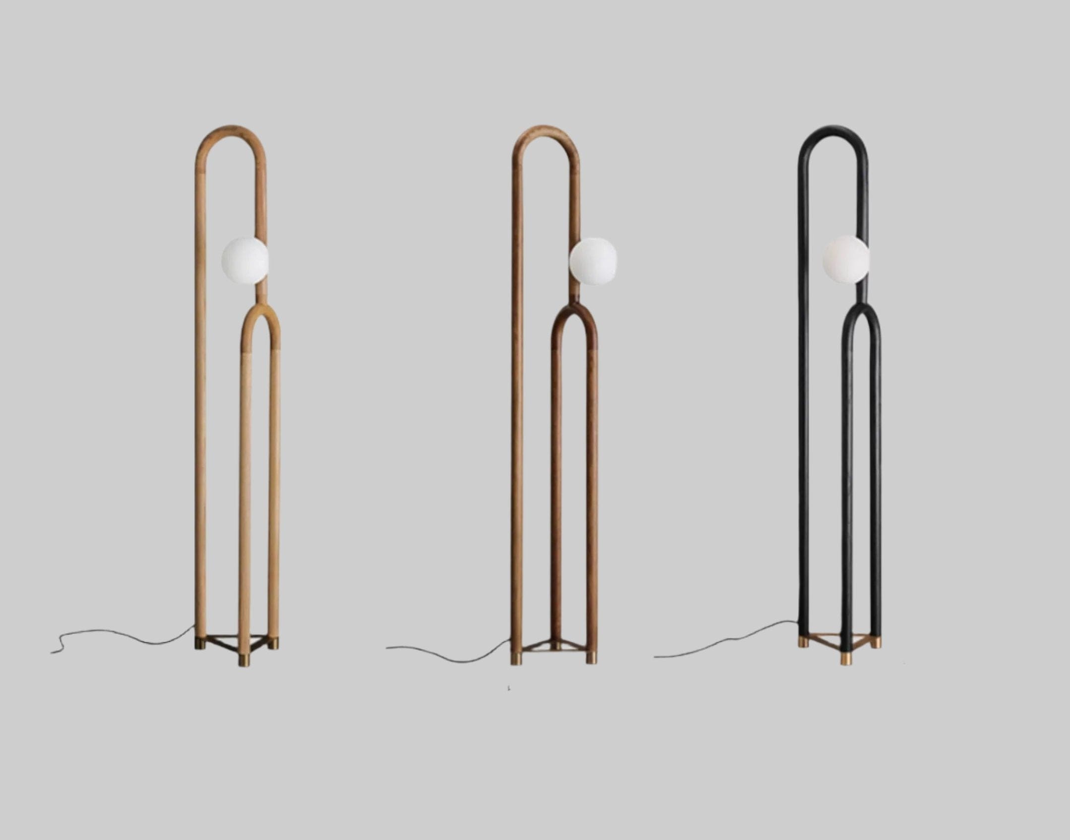 Modern Wood Floor Lamp for Design Living Room in Japandi Contemporary Style - Lamps