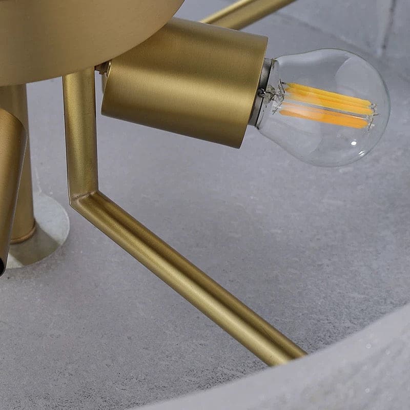 Modern Frosted Glass and Copper Flush Mount - Mounts
