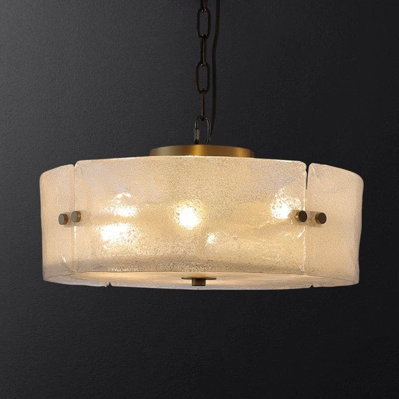 Modern Frosted Glass and Copper Flush Mount - Mounts