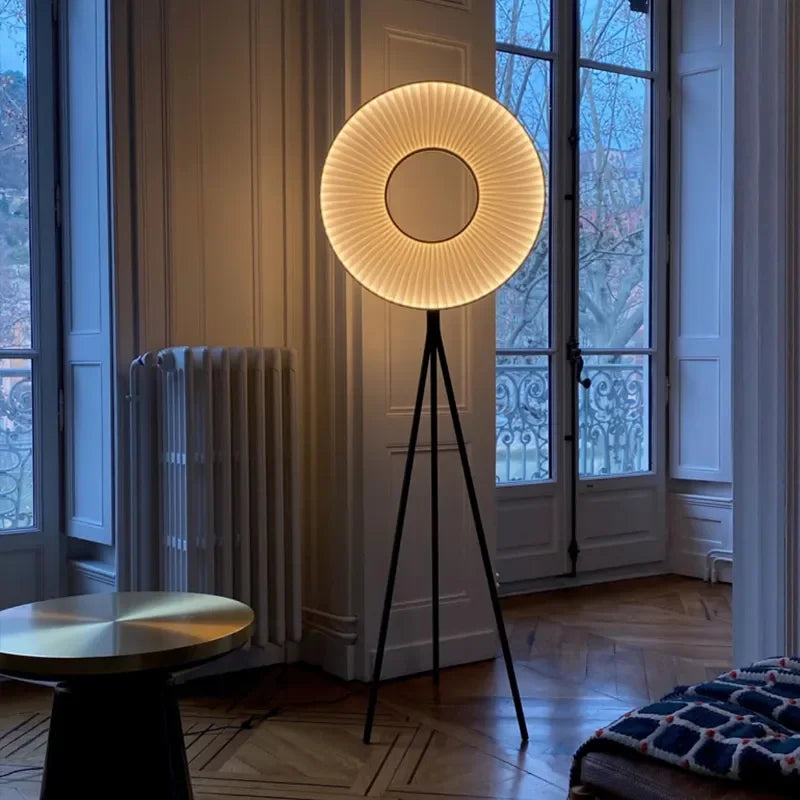 Modern Floor Lamp Fabric Lampshade Halo Lighting for Living Room Bedroom Office Casalolalights Luxury Lamps