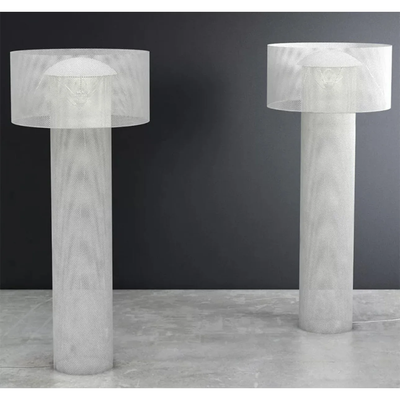 Luxury Mesh Floor Lamps with Cylindrical Design – Wabi Sabi Minimalist