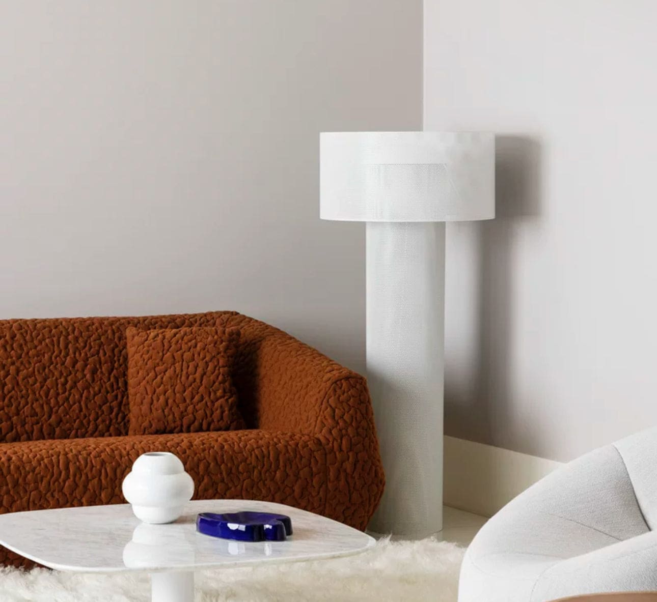 Luxury Mesh Floor Lamps with Cylindrical Design – Wabi-sabi Minimalist