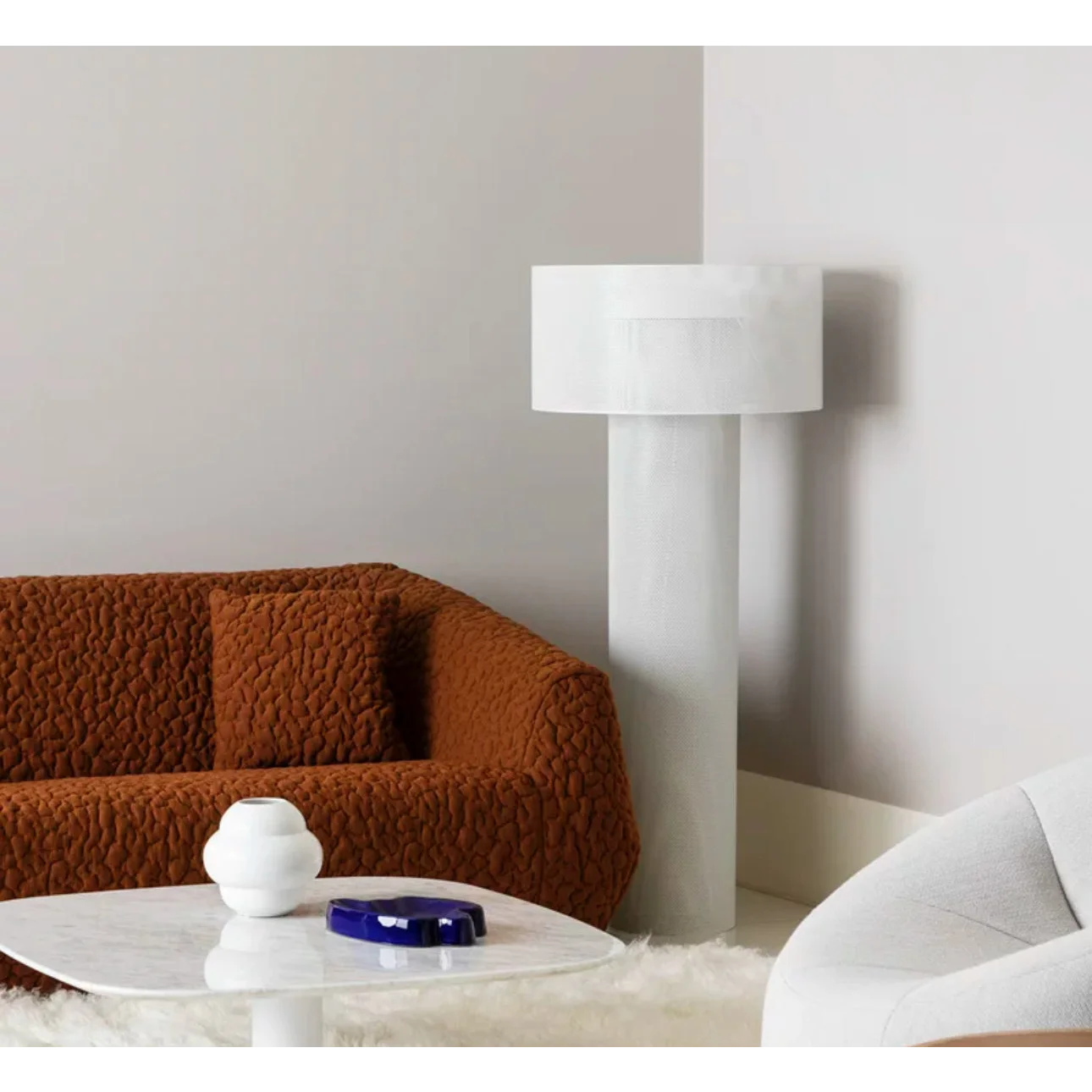 Luxury Mesh Floor Lamps with Cylindrical Design – Wabi Sabi Minimalist