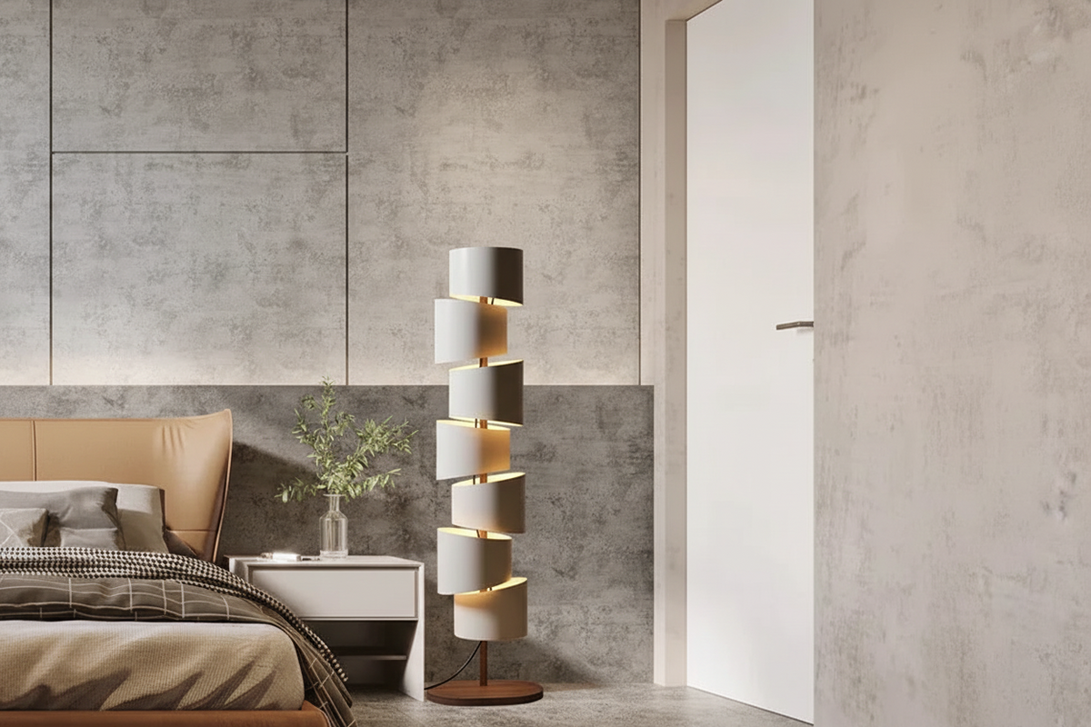 Iron Tower Floor Lamp 175cm | Stacked Geometric Standing Warm Diffused Light Living & Office Casalolalights Luxury