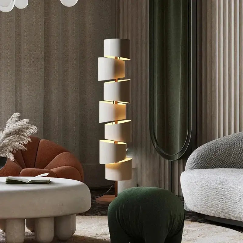 Modern Iron Tower Floor Lamp for Living Room Bedroom - Lamps