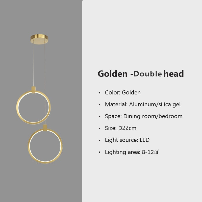 Modern Pendant Lighting | Metal Ring Led Gold Ceiling Light Fixtures | Casalola - Lamps