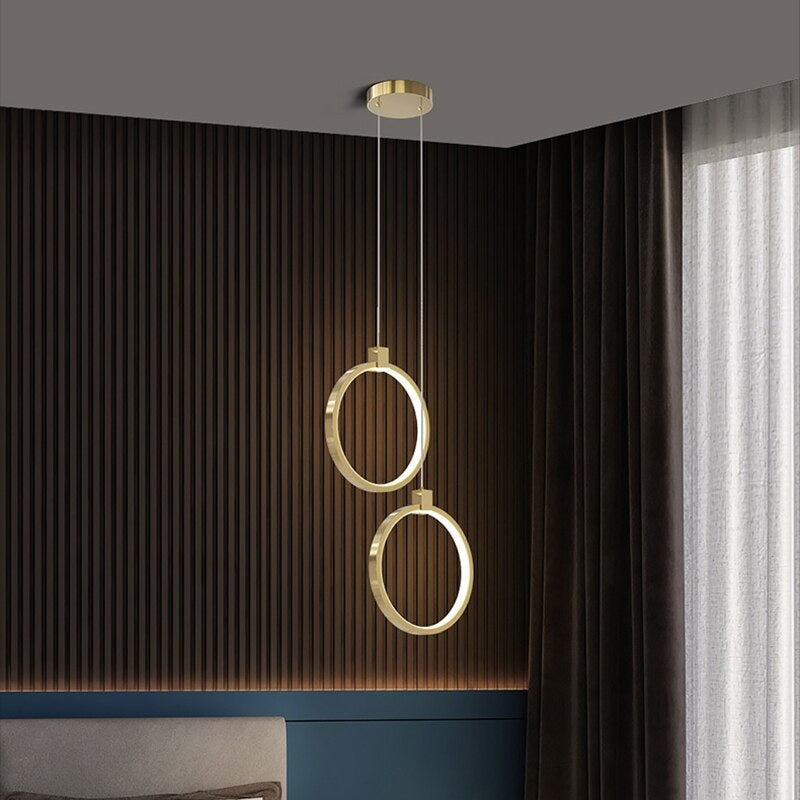 Modern Pendant Lighting | Metal Ring Led Gold Ceiling Light Fixtures | Casalola - Lamps