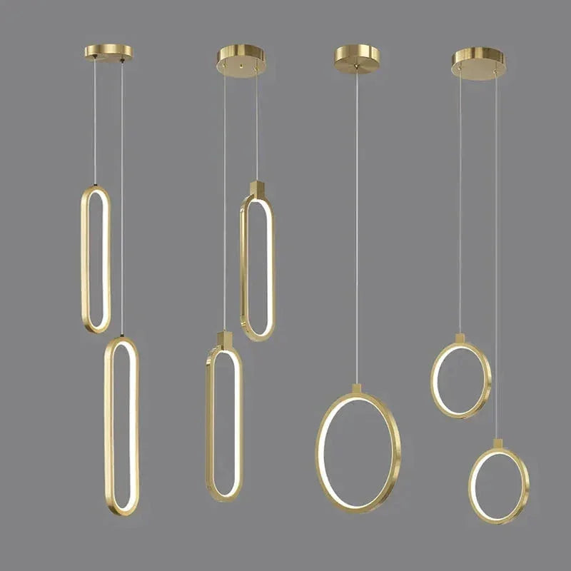 Modern Pendant Lighting | Metal Ring Led Gold Ceiling Light Fixtures | Casalola - Lamps