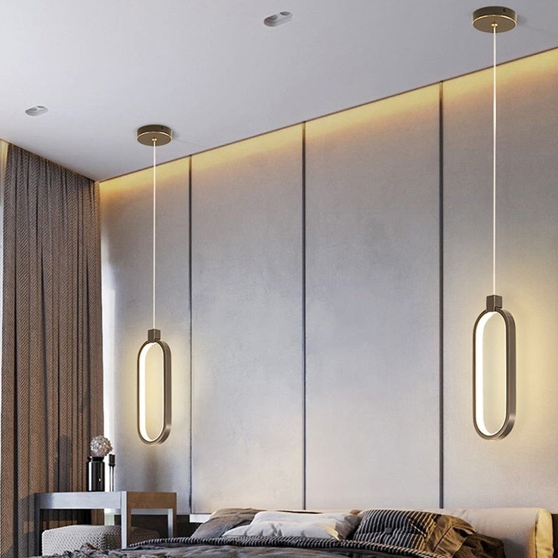Modern Pendant Lighting | Metal Ring Led Gold Ceiling Light Fixtures | Casalola - Lamps