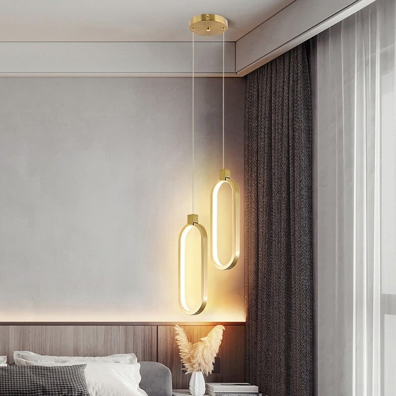 Modern Pendant Lighting | Metal Ring Led Gold Ceiling Light Fixtures | Casalola - Lamps