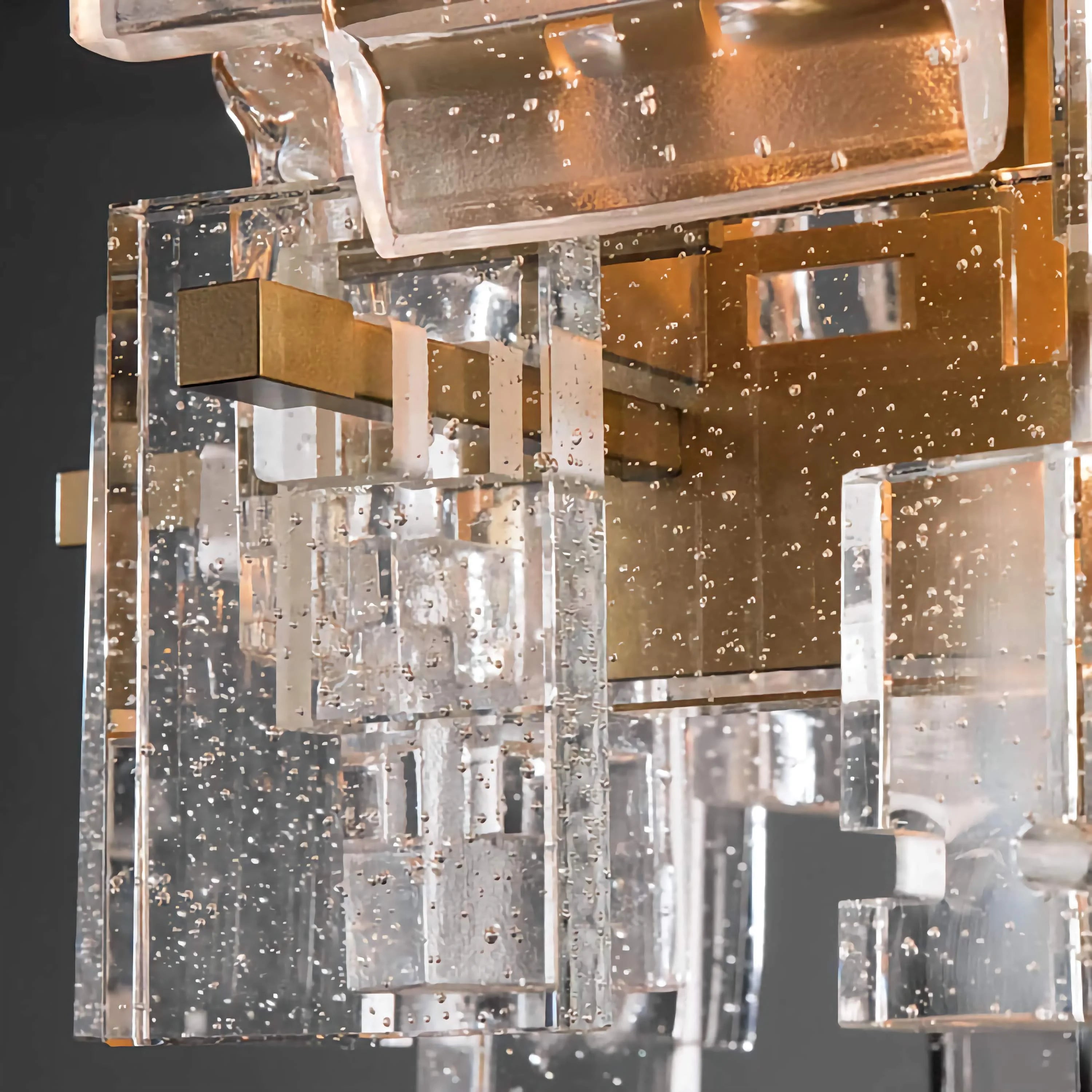 Solid Glass Rectangular Chandelier | Modern Architectural Linear Lighting | Xl Dining Room Pendant | Casalola Lights