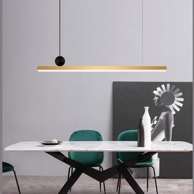Modern Linear Led Ceiling Light Fixtures | Kitchen Pendant Lighting | Dining Room Lamps - Lamps